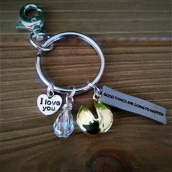 NEW Fortune Cookie Charm Keychain - Picture 3 of 3